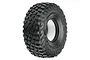 A single Pro-Line 1.9 inch BFGoodrich Mud-Terrain T/A KM3 rock crawler tyre with aggressive tread pattern on a white background.
