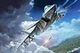 Box art illustration of a Chinese J-20 stealth fighter jet in flight, firing a missile against a dramatic cloudy sky.