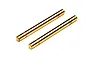 Two gold-coloured titanium nitride coated suspension arm pins for HPI RC vehicles, shown against a white background.