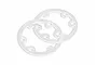 Two translucent white circular differential case seals for HPI RC vehicles, shown against a plain white background.