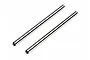 Two silver metal suspension arm pins for HPI RC vehicles, shown against a plain white background.