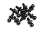A collection of ten black metal ball screws for RC cars, arranged on a white background.