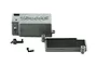 Traxxas battery box components including the main grey plastic housing, a lid with foam padding, a small latch, and a mounting screw.