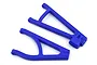Two blue heavy-duty suspension arms for a Traxxas E-Revo 2.0 RC car, shown on a white background.