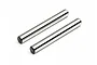 Two HPI Racing 3x23mm steering pins made of polished silver metal against a white background.