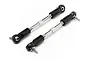 Two Maverick Blackout MT RC turnbuckles with black plastic rod ends and silver metal threaded shafts on a white background.