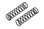 Two black metal coil springs for RC car shocks, featuring a small red paint mark on one end of each spring.