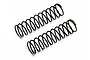 Two black metal RC shock springs with pink identification markings on one end, isolated on a white background.
