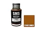 A 30ml bottle of Scale Modellers Supply Umber weathering wash with a brown colour swatch and label text visible.