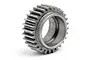 A single metal idler gear for an RC vehicle transmission, shown from an angled perspective against a white background.