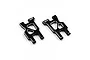 Two black aluminium rear suspension arms for Kyosho Mini-Z by Yeah Racing, featuring a lightweight cut-out design and laser-etched YR logo.