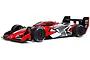 ARRMA Limitless 1/7 scale speed bash RC car roller in red, white, and black livery on a white background.