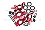 GPM Red Aluminium Oversized Front Steering & Rear Hubs Set TXM2122L-R
