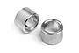 Two small silver metal cylindrical spacers for HPI RC vehicles, shown against a white background.