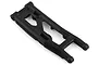 A black heavy-duty rear suspension arm for a Traxxas RC vehicle, shown against a plain white background.