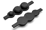 Two black rubber gearbox caps for HPI Savage RC cars, shown from top and bottom angles.