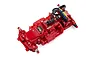 Kyosho Mini-Z MR-03EVO SP Limited red chassis set for RC car, featuring a brushless motor mount and exposed mechanical components.