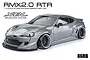A metallic grey MST RMX 2.0 86RB 1/10 scale RC drift car on a white background with text overlays.