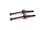 Two Yeah Racing 39mm spring steel universal CVD drive shafts for Tamiya WR-02 RC cars, shown against a plain white background.