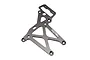 A gunmetal grey 7075S aluminium rear upper plate for HPI Baja RC vehicles, featuring a skeletonized design with multiple mounting holes.