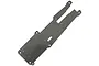 A carbon fiber upper deck plate for a Kyosho Optima Mid RC car, featuring a woven pattern and multiple mounting holes.