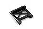 A black anodized aluminium upper deck brace for an RC car, featuring a machined design with the Yeah Racing logo.