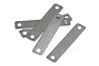 A set of five thin, rectangular metal disc brake shims for HPI Baja RC vehicles, shown against a white background.