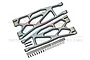 GPM Grey Aluminium Front/Rear Extended Lower Suspension Arms 2Pcs w/ Pins for WideMaxx TXM055F/RL-GS
