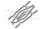 GPM Racing silver aluminium upper suspension arms for WideMaxx RC car, including metal pins and hardware, displayed on a white background.