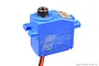 A blue Savox SW-0267MG micro digital servo with a metal output gear, shown against a white background.