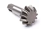 A metallic 11-tooth bevel pinion gear for an RC car differential, shown at an angle on a white background.