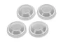 Four translucent silicone shock diaphragms for HPI Savage RC cars arranged on a white background.