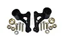 A pair of black GPM Racing rear suspension rocker arms with included screws, nuts, and washers on a white background.
