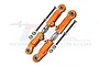 Two orange anodized aluminium adjustable rear turnbuckles for RC cars, including stainless steel screws and nuts, displayed against a white background.