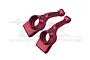 Two red anodized aluminium rear hubs for RC cars by GPM Racing, shown against a white background with a faint logo watermark.