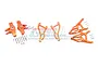 GPM Orange Aluminium Steering Hubs w/ Front Upper & Lower Suspension Arms Set UDR2154A55-OR