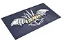 A rectangular GPM Racing pit mat with a dark grey distressed background and a large white skeletal wing logo with gold GPM text.
