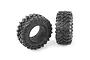 Two black RC4WD 1.0 inch Rock Creeper crawler tyres shown from side and front angles against a white background.