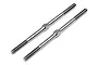 Two silver-coloured titanium turnbuckles for RC cars, featuring threaded ends and a central hexagonal adjustment section.