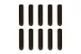 Ten black metal grub screws arranged in two rows of five against a white background.