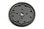 A black plastic 78-tooth spur gear for RC cars, shown from a top-down perspective against a white background.