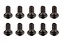 Ten black button head screws with hex drive sockets arranged in two rows of five against a white background.