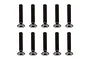 Ten black Team Associated 2.5x14mm fine thread countersunk head screws arranged in two rows of five on a white background.