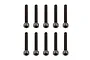 Ten black metal cap head screws arranged in two rows of five against a white background.