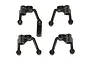 A set of four black plastic shock mounts for the Element RC Enduro RC crawler, shown against a white background.