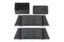 Element RC Enduro floor boards and receiver box set including two black plastic floor boards, a receiver box base, and a matching lid.
