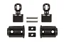 Element RC Enduro driveshaft components including two black plastic yokes, two black plastic collars, and two small metal pins.