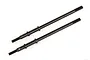 Two black metal RC driveshaft axles for Element RC Enduro, featuring threaded ends and square-profile drive ends.