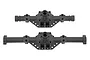 Two black plastic RC axle housings for Element RC Enduro, shown from a top-down perspective against a white background.