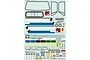 A decal sheet for the Element RC Trailwalker body, featuring window frames, tail lights, 4x4 graphics, and various sponsor logos on a white background.
